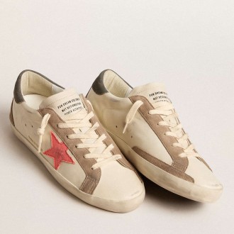 Golden Goose Women's Super-Star Sneakers LTD With Pink Gabardine Star And Gray Suede Heel Tab GWF00102.F005853.82656