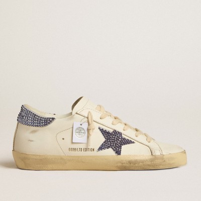 Golden Goose Women's Super-Star Sneakers LTD With Suede Star And Heel Tab With Swarovski Crystals GWF00101.F005144.11653