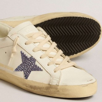 Golden Goose Women's Super-Star Sneakers LTD With Suede Star And Heel Tab With Swarovski Crystals GWF00101.F005144.11653