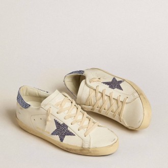 Golden Goose Women's Super-Star Sneakers LTD With Suede Star And Heel Tab With Swarovski Crystals GWF00101.F005144.11653