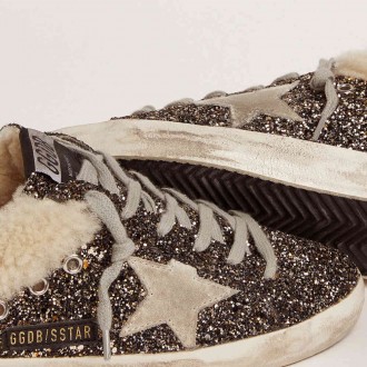 Golden Goose Women's Super-Star Sneakers Sabot With Glitter And Shearling Interior GWF00110.F000296.80293