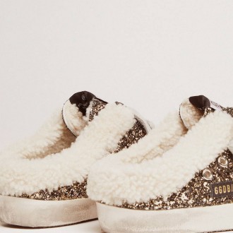 Golden Goose Women's Super-Star Sneakers Sabot With Glitter And Shearling Interior GWF00110.F000296.80293