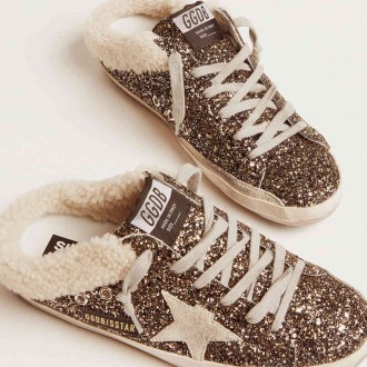 Golden Goose Women's Super-Star Sneakers Sabot With Glitter And Shearling Interior GWF00110.F000296.80293