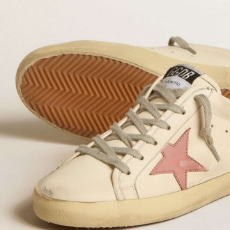 Golden Goose Women's Super-Star Sneakers Sabots In Nappa With Pink Leather Star GWF00110.F005130.11651