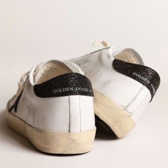 Golden Goose Women's Super-Star Sneakers With A Black Swarovski Crystal Star And Heel Tab GWF00101.F003974.10283