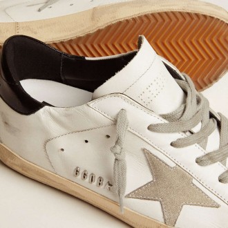 Golden Goose Women's Super-Star Sneakers With Black Heel Tab And Metal Stud Lettering GWF00102.F000318.10220