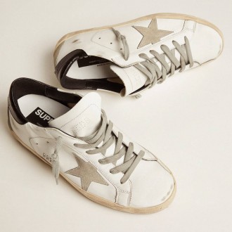 Golden Goose Women's Super-Star Sneakers With Black Heel Tab And Metal Stud Lettering GWF00102.F000318.10220