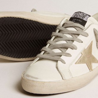 Golden Goose Women's Super-Star Sneakers With Gold Star And Black Glitter Heel Tab GWF00102.F005076.11538