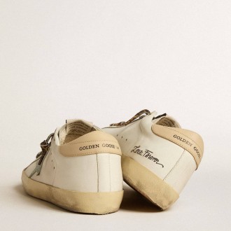 Golden Goose Women's Super-Star Sneakers With Gray Glitter Star And Nude Leather Heel Tab GWF00101.F005128.11650