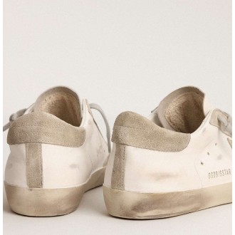 Golden Goose Women's Super-Star Sneakers With Gray Suede Star And Heel Tab GWF00101.F000417.10276