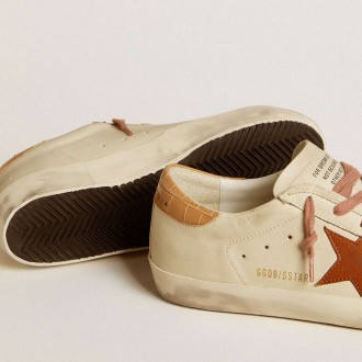 Golden Goose Women's Super-Star Sneakers With Leather Star And Crocodile-print Leather Heel Tab GWF00101.F006546.12117