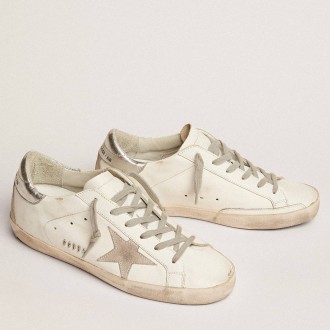 Golden Goose Women's Super-Star Sneakers With Silver Heel Tab And Metal Stud Lettering GWF00102.F000317.10273