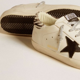 Golden Goose Women's Super-Star Sneakers With Suede Star And In Pony Skin Heel Tab GWF00101.F006454.81776