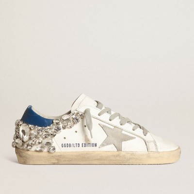 Golden Goose Women's Super-Star Sneakers With Swarovski Stone Decoration GWF00174.F003764.11323