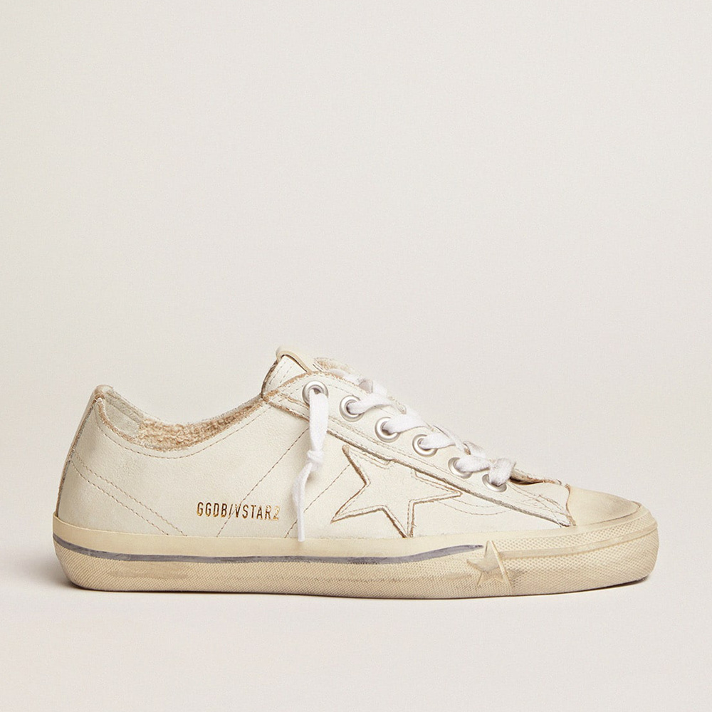 Golden Goose Women's V-Star Sneakers In Vintage Effect Leather GWF00129.F000334.10100