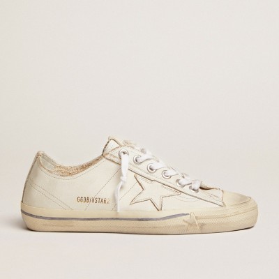 Golden Goose Women's V-Star Sneakers In Vintage Effect Leather GWF00129.F000334.10100